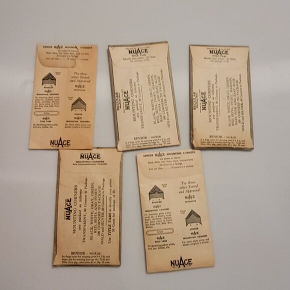 Vintage Sears 5 Factory Sealed NuAce MOUNTING CORNERS Black - Picture 2 of 2